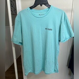 Columbia PFG Light Blue Turquoise Short Sleeve Graphic Tee size Large